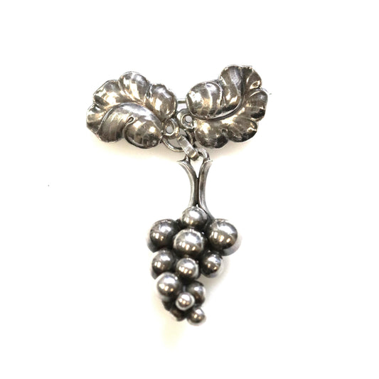 Vintage Georg Jensen Jewelry | Grape Bunch Brooch 217A Denmark - Carmel Fine Silver Jewelry