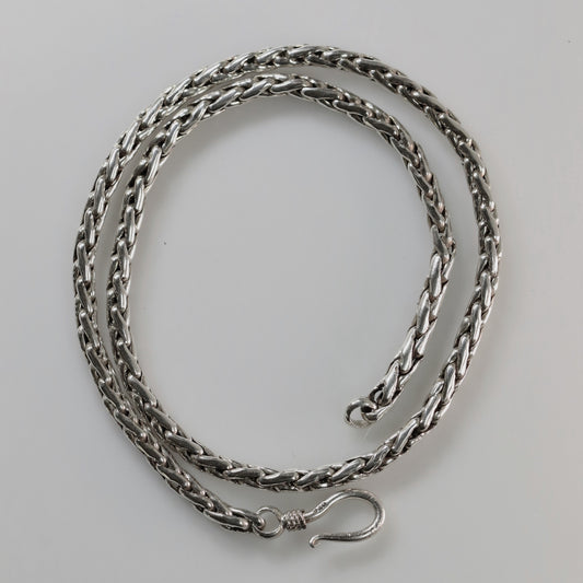 Vintage Silver Jewelry | Wheat Chain Link Necklace 16" 4mm