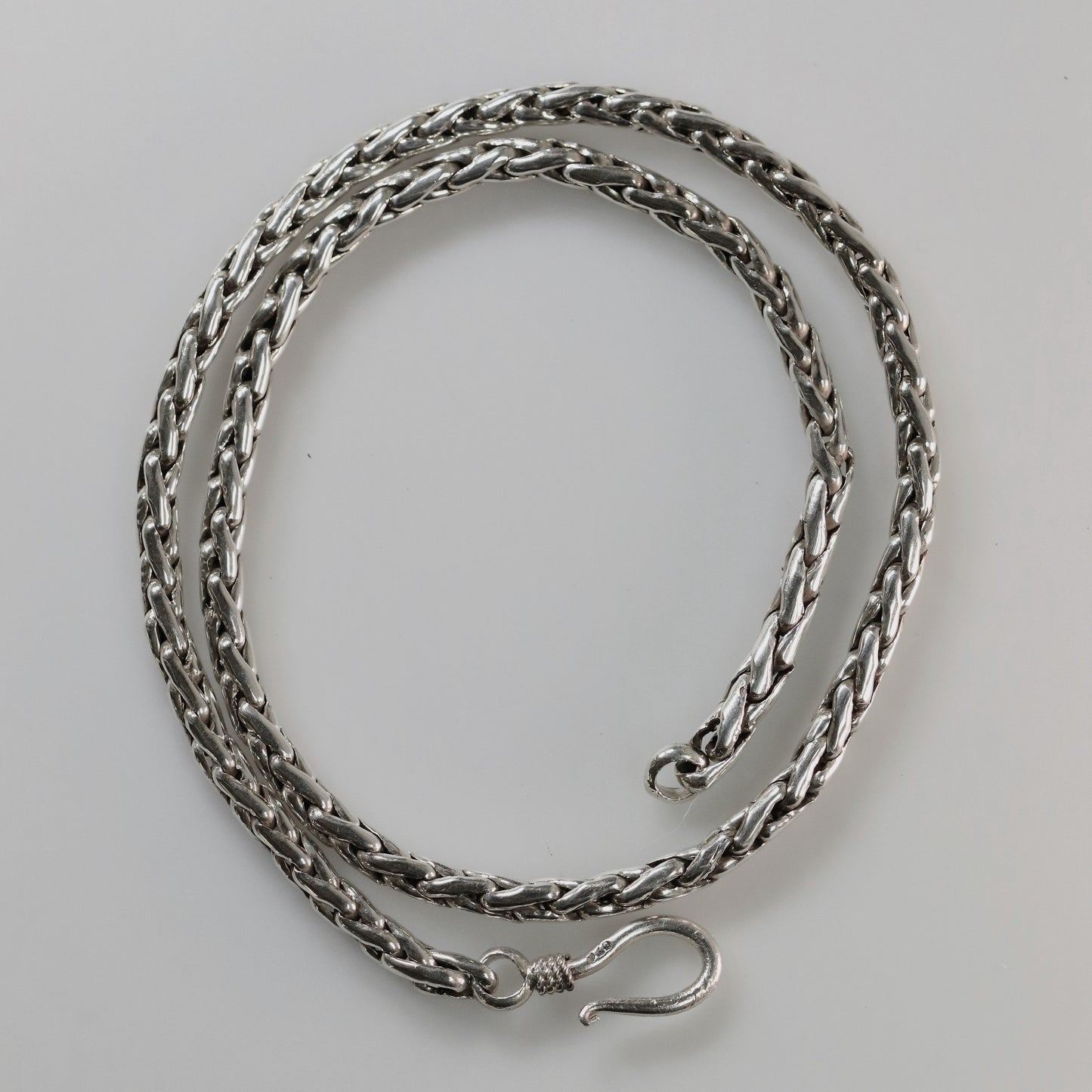 Vintage Silver Jewelry | Wheat Chain Link Necklace 16" 4mm