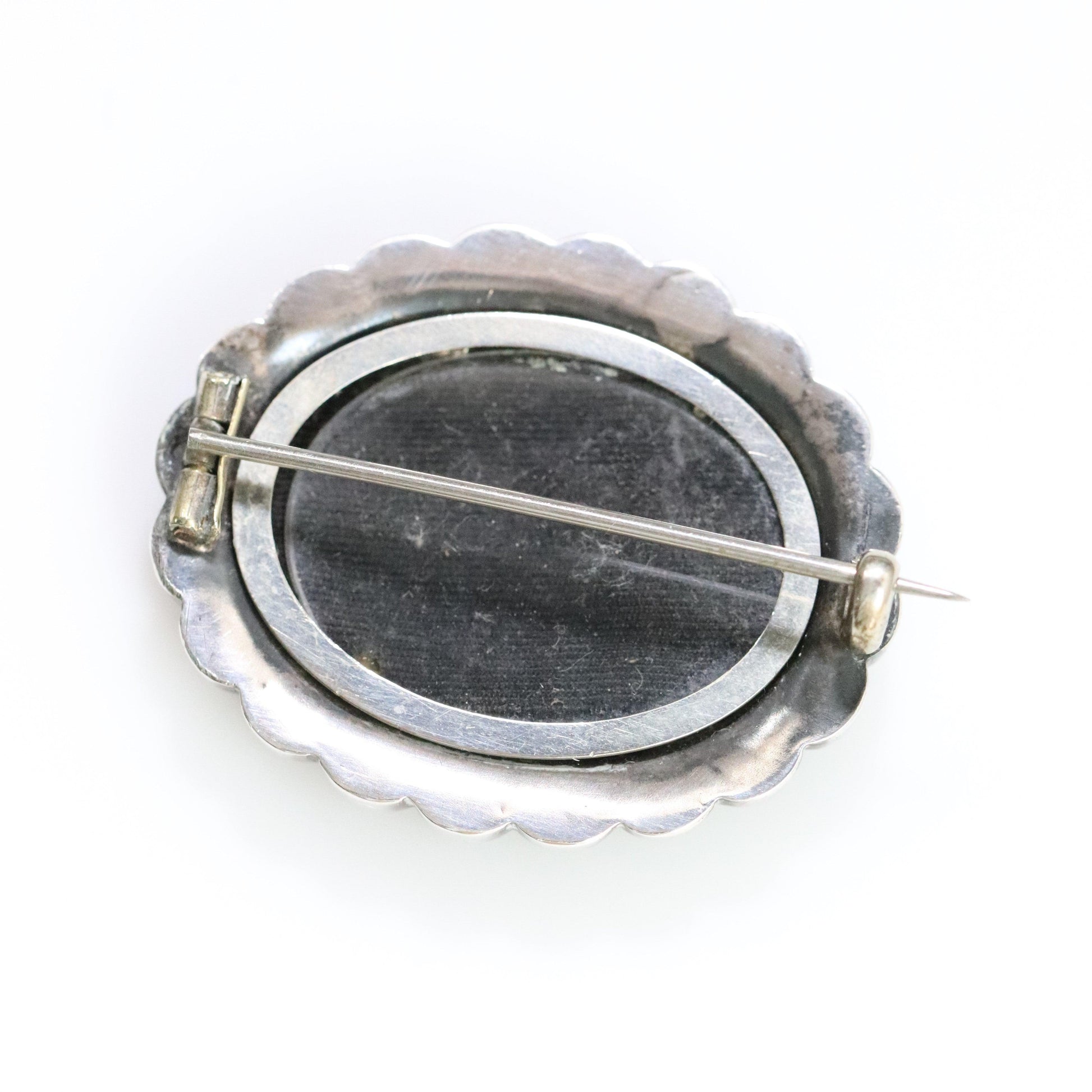 Antique English Silver Jewelry | Victorian Locket Brooch - Carmel Fine Silver Jewelry