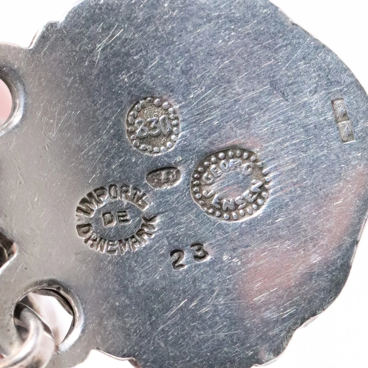 Antique Georg Jensen Jewelry | Rare Early Green Agate Bird Bracelet 23 - Carmel Fine Silver Jewelry