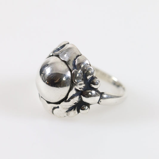 Antique Georg Jensen Jewelry | Silver Cabochon 830 Silver Ring 11A - Carmel Fine Silver Jewelry