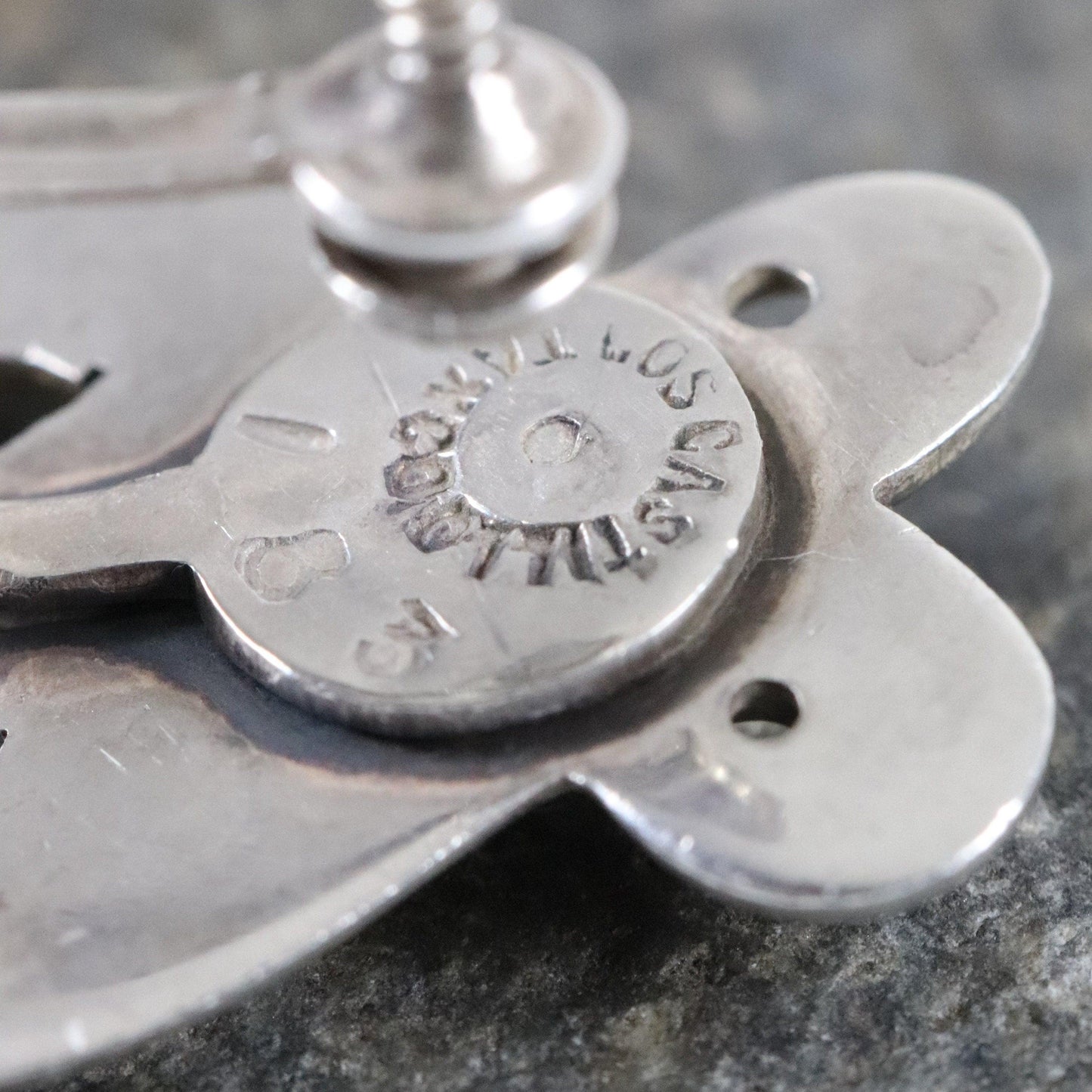 Los Castillo Screwback Earrings | Taxco Ornate Mid-Century | Vintage Sterling Silver Mexico - Carmel FSJ