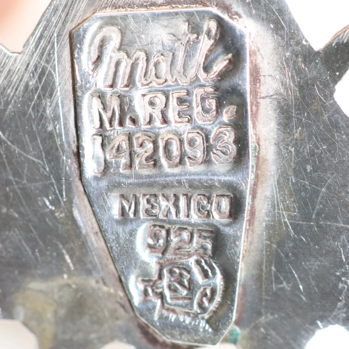 MATL Brooch | Matilde Poulat Coral and Turquoise Cross Pin | Vintage Sterling Silver Mexico - Carmel Fine Silver Jewelry