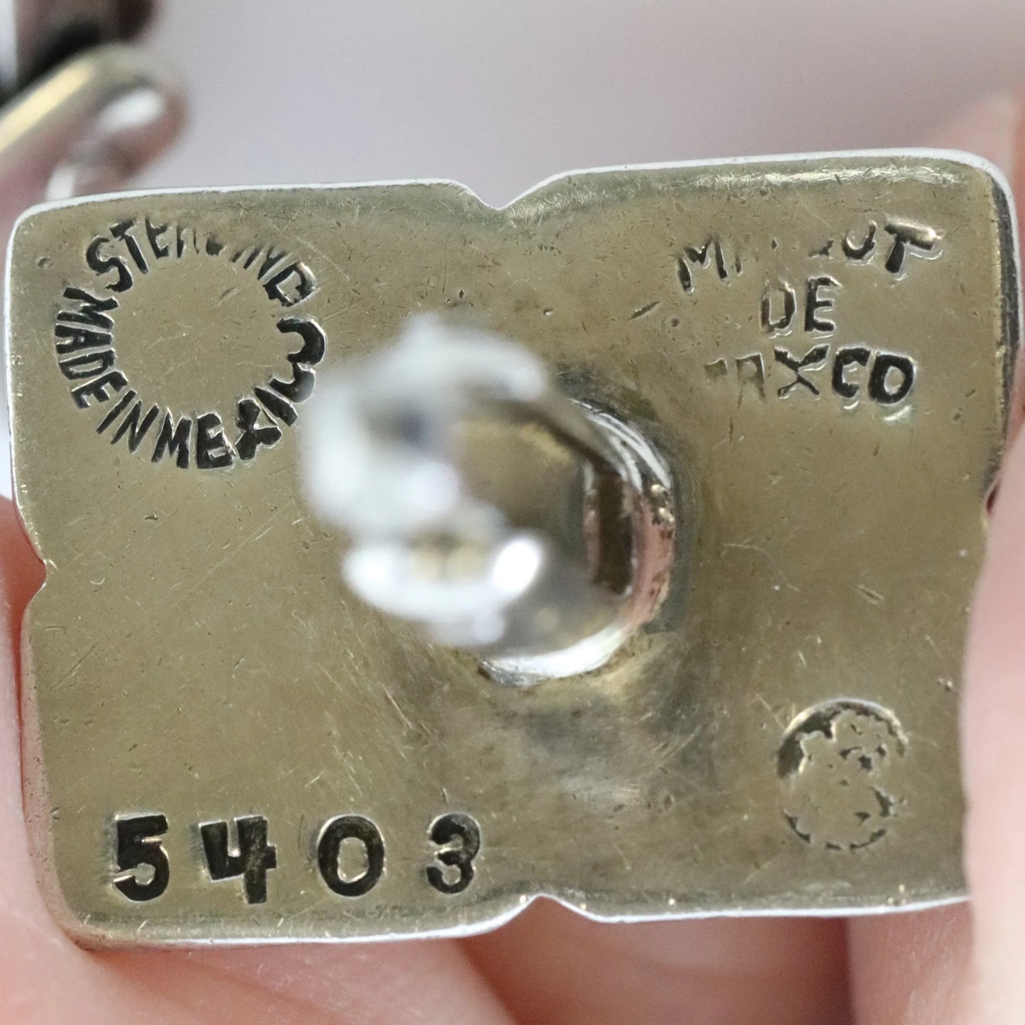 SOLD OUT: BLACK ENAMEL MARGOT DE TAXCO CUFFLINKS - Carmel Fine Silver Jewelry