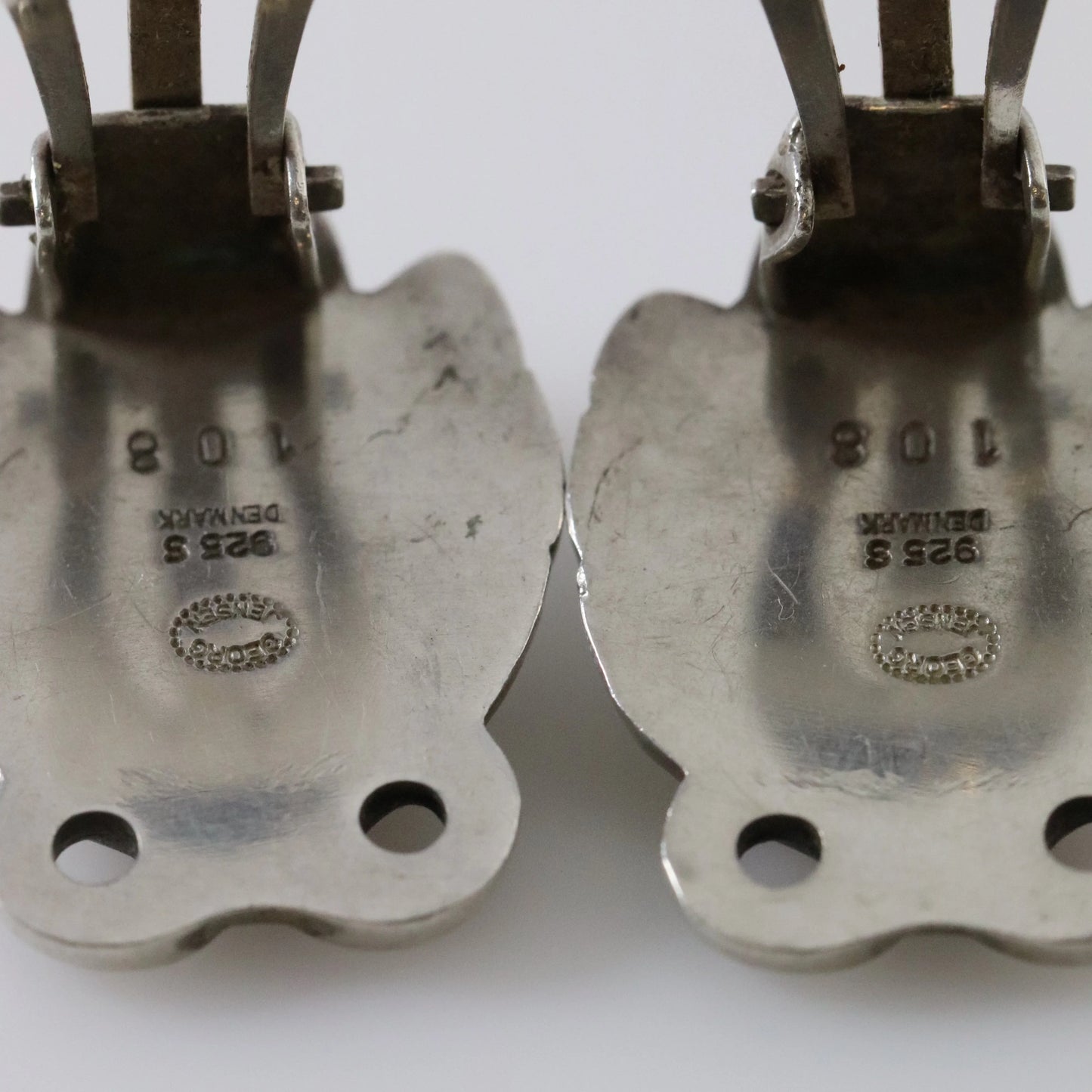 SOLD OUT: GEORG JENSEN FLORAL EARRINGS 108 - Carmel Fine Silver Jewelry