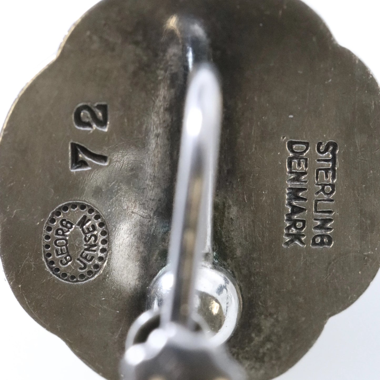 SOLD OUT: Vintage Georg Jensen Jewelry | Chrysoprase Floral Earrings 72 - Carmel Fine Silver Jewelry