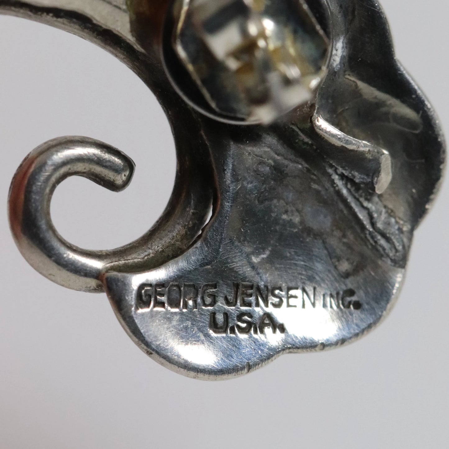 SOLD OUT: Vintage Georg Jensen Jewelry | Georg Jensen USA Leaf Earrings Posts - Carmel Fine Silver Jewelry