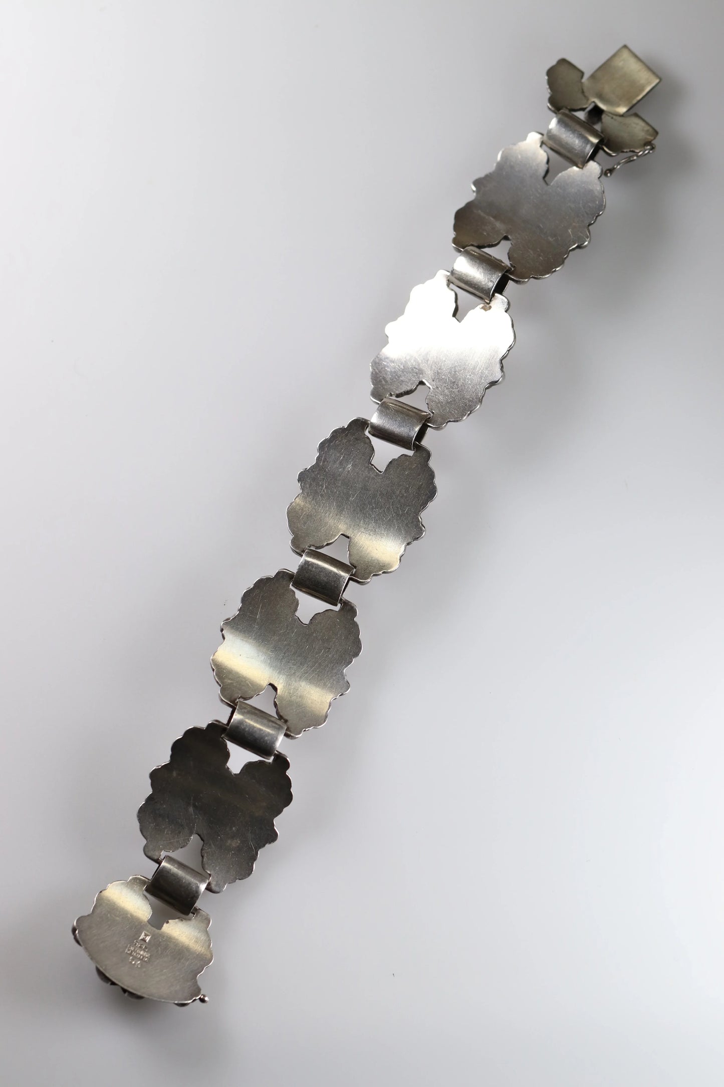 SOLD OUT: Vintage Georg Jensen Jewelry | Rare Art Nouveau Chrysoprase Floral Bracelet 61 Denmark - Carmel Fine Silver Jewelry