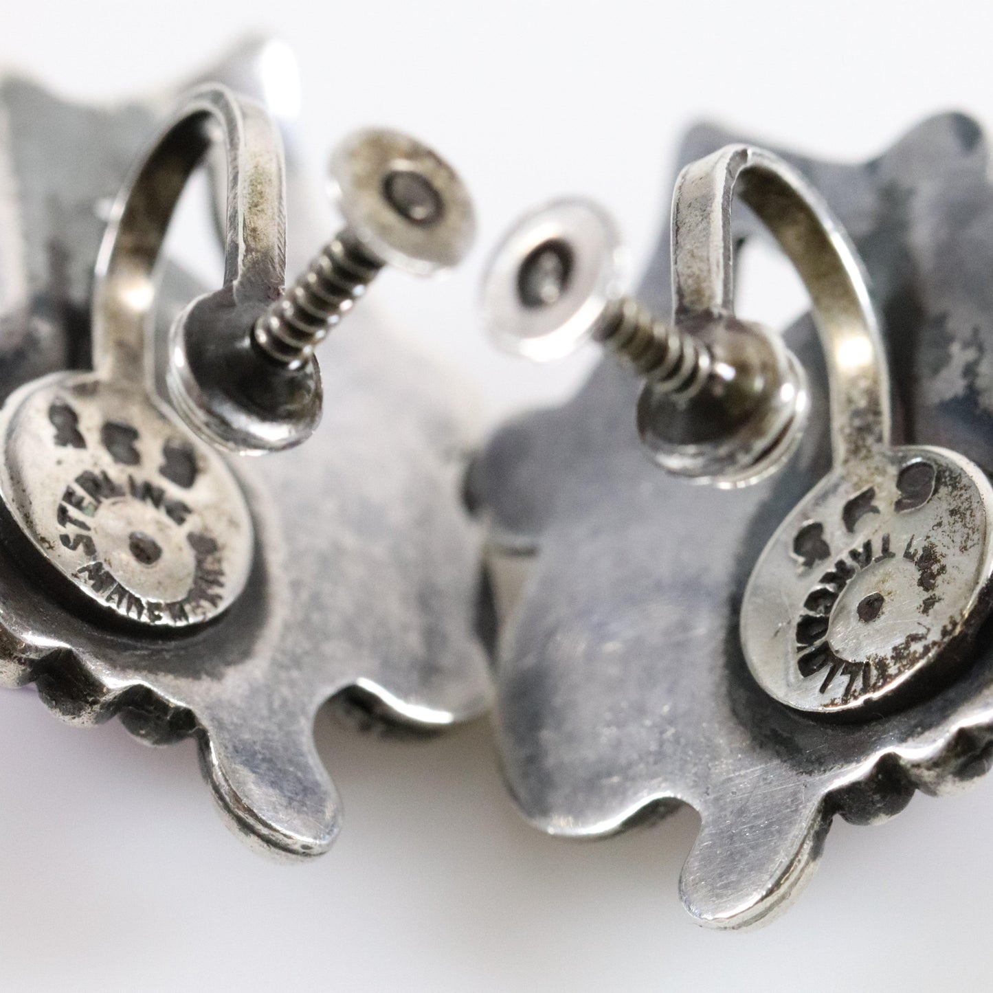 SOLD OUT: Vintage Los Castillo Taxco Silver Mexican Jewelry | Floral Handcrafted Amethyst Earrings - Carmel FSJ