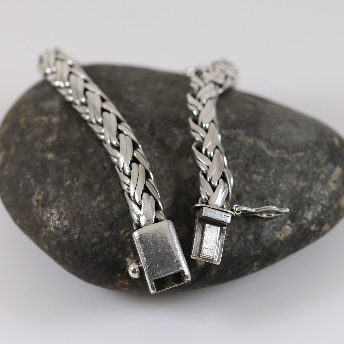 SOLD OUT: Vintage Modernist Silver Jewelry | Wheat Link Bracelet - Carmel FSJ