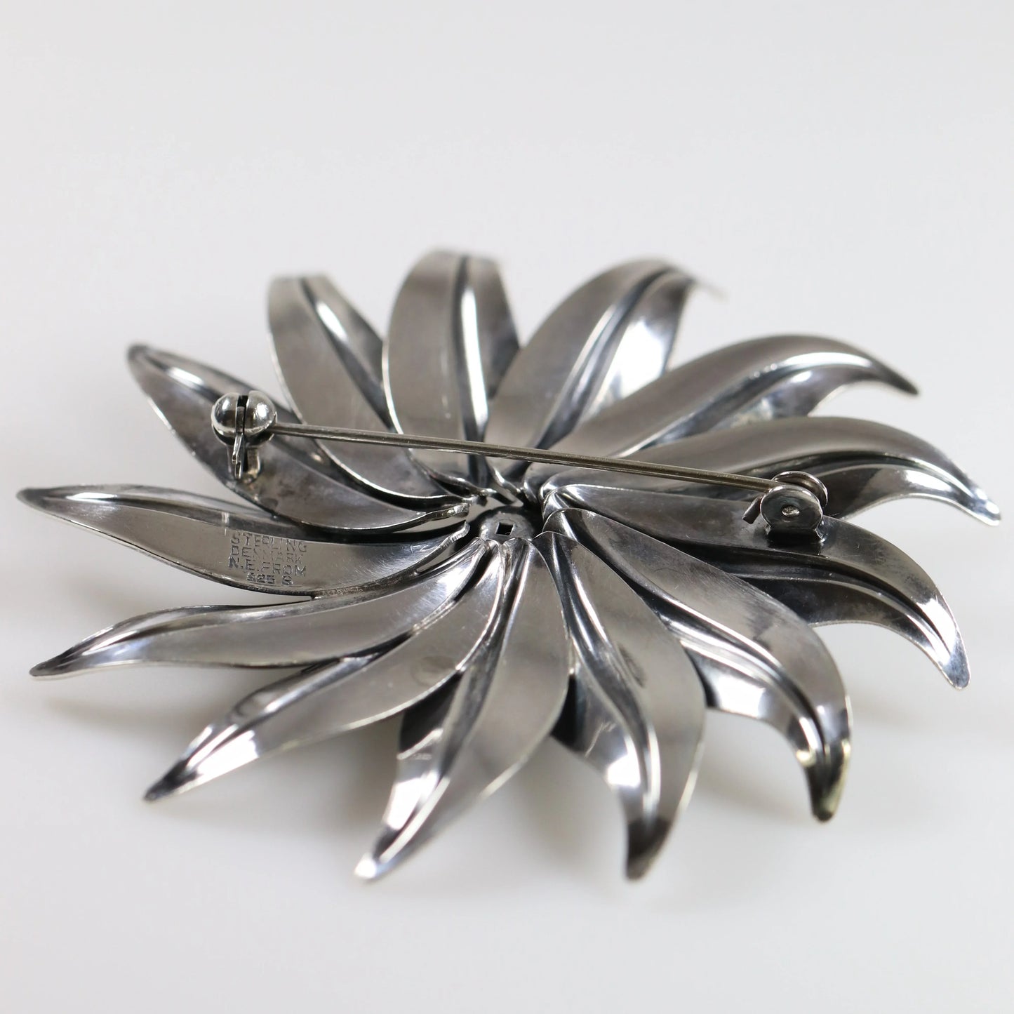 SOLD OUT: Vintage NE From Sterling Silver Jewelry | Bold Floral Brooch Denmark - Carmel Fine Silver Jewelry