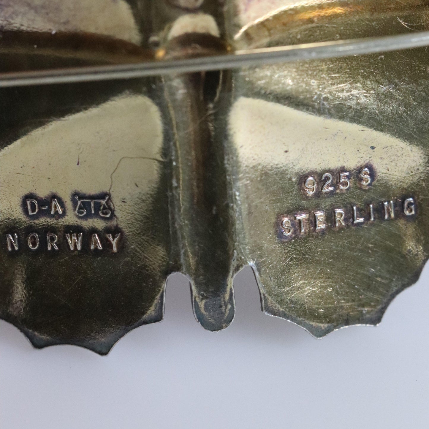 SOLD OUT: Vintage Silver David Andersen Jewelry | Large Multi-Color Butterfly Brooch - Carmel FSJ