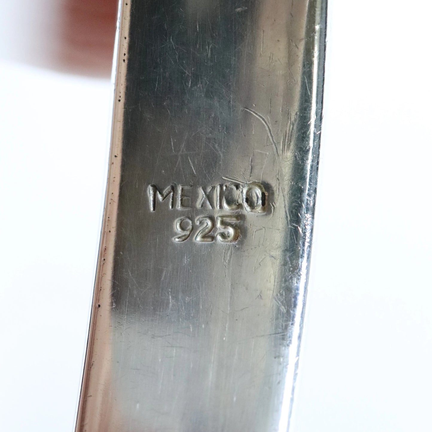 SOLD OUT: Vintage Silver Mexican Jewelry | Modernist Enamel Bangle Bracelet - Carmel Fine Silver Jewelry