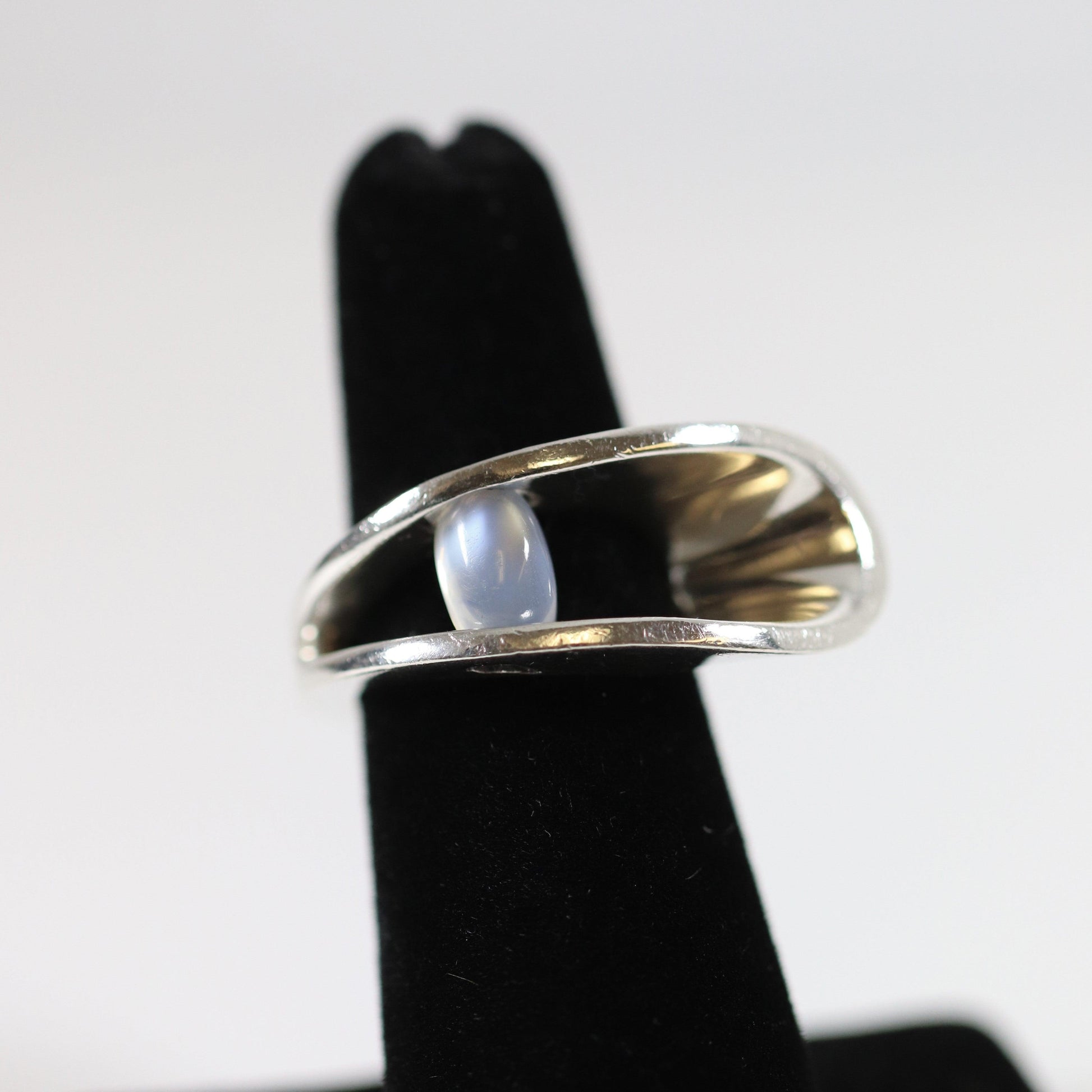 Vintage Anthony Pineda Taxco Silver Mexican Jewelry | Mid-Century Modernist Moonstone Ring - Carmel Fine Silver Jewelry