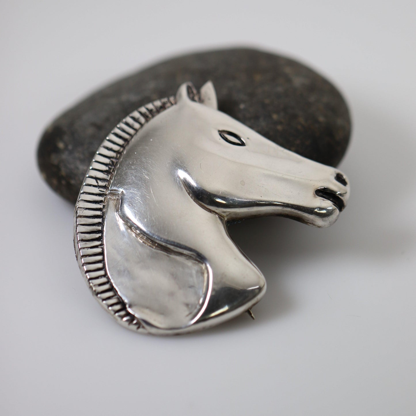 Vintage Antonio Pineda Taxco Mexican Jewelry | Rare Large Stallion Horse Brooch - Carmel Fine Silver Jewelry