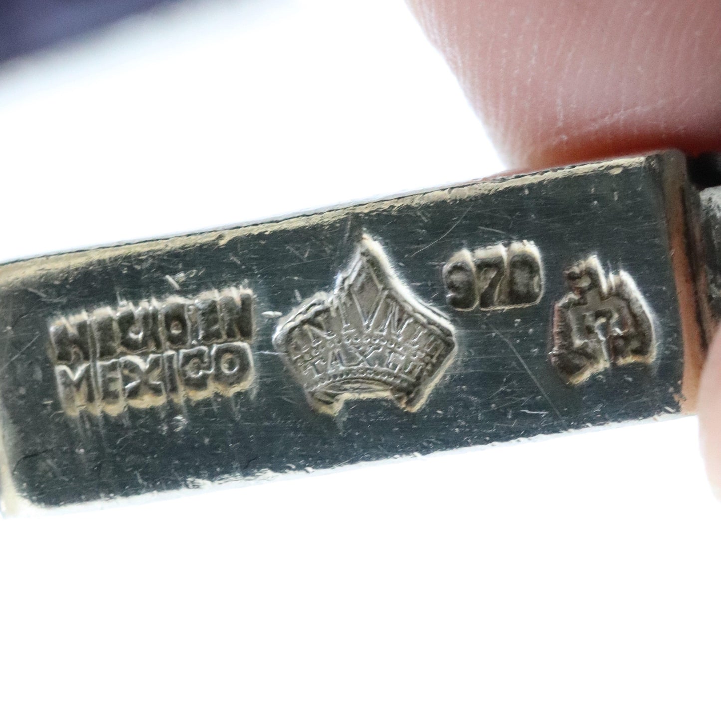 Vintage Antonio Pineda Taxco Silver Mexican Jewelry | Modernist Amethyst Silver Hinged Bracelet - Carmel FSJ