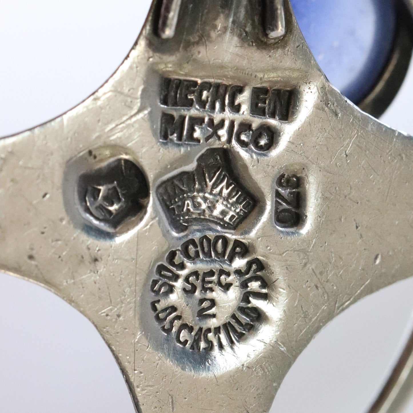 Vintage Antonio Pineda Taxco Silver Mexican Jewelry | Nova Star Sapphire Cross Necklace - Carmel FSJ