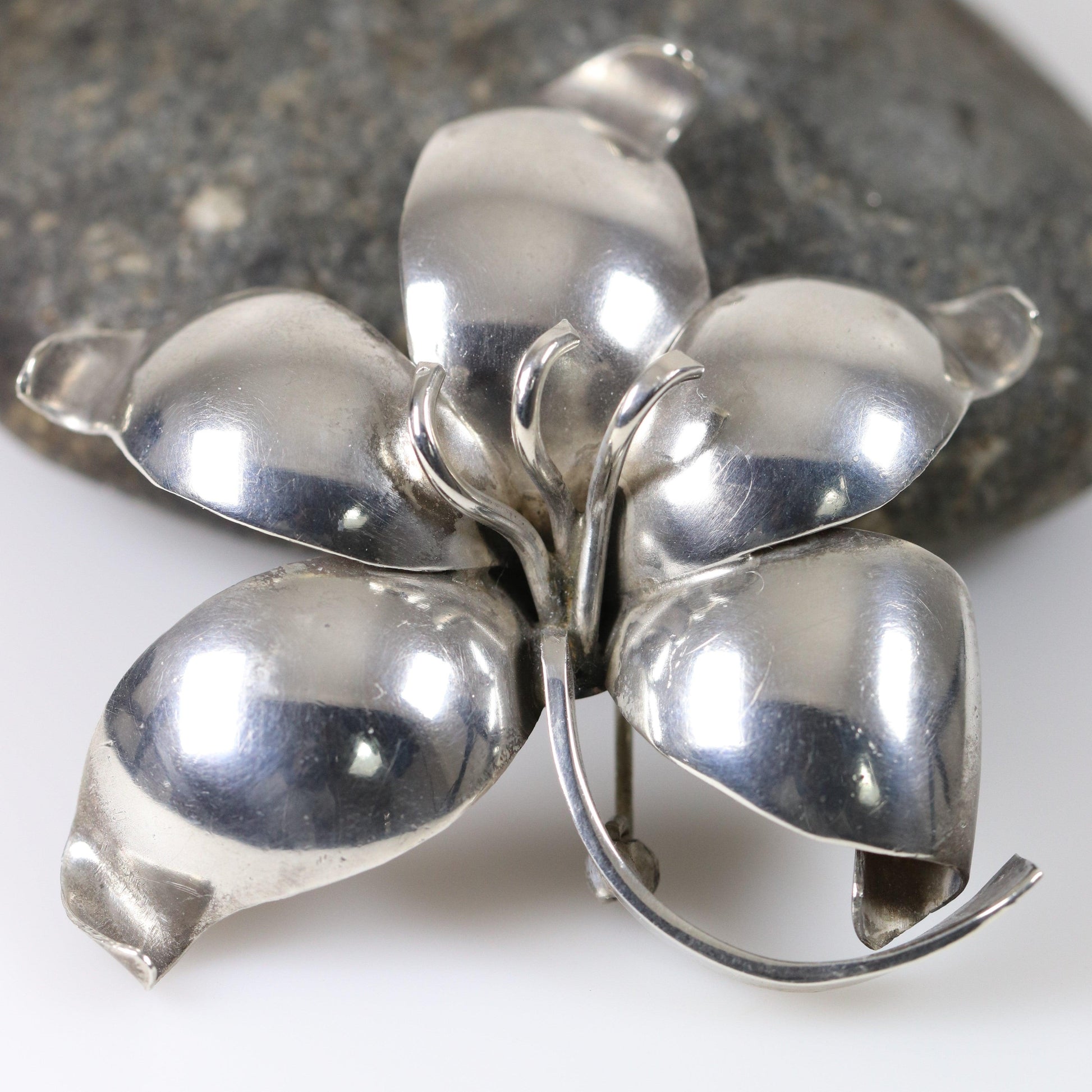 Vintage Danish E Dagsted Sterling Silver Jewelry | Floral Modernist Mid-Century Brooch - Carmel Fine Silver Jewelry