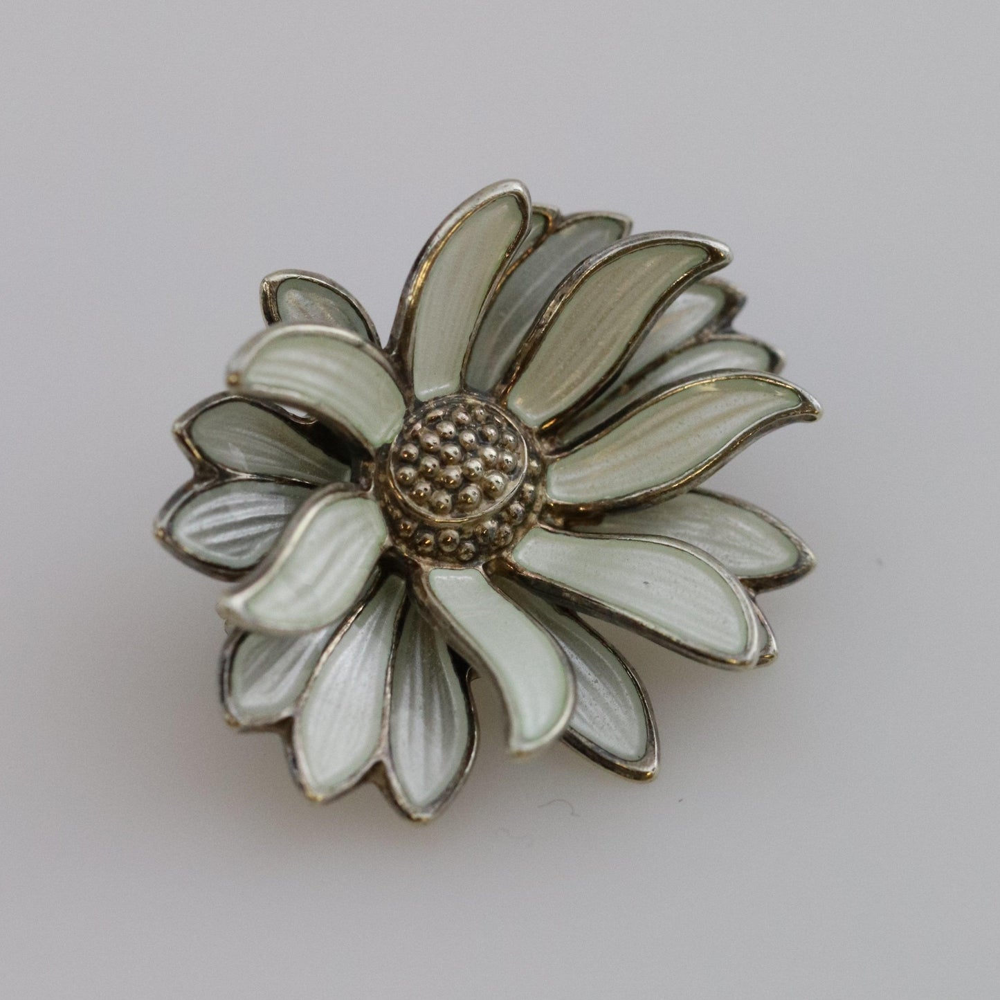 Vintage David Andersen Enamel Jewelry | Small Floral Guilloch Enamel Brooch - Carmel Fine Silver Jewelry