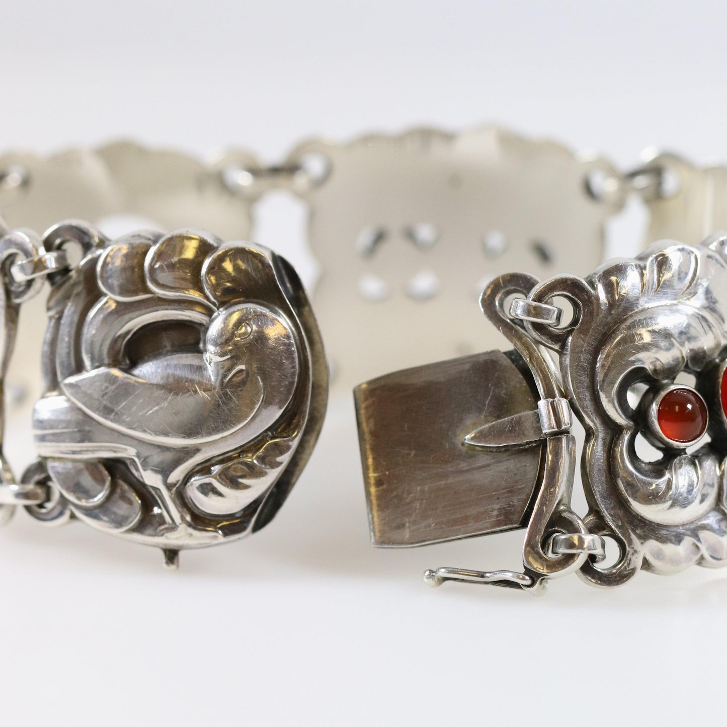 Vintage Georg Jensen Jewelry | Art Nouveau Dove Bracelet 32 - Carmel Fine Silver Jewelry