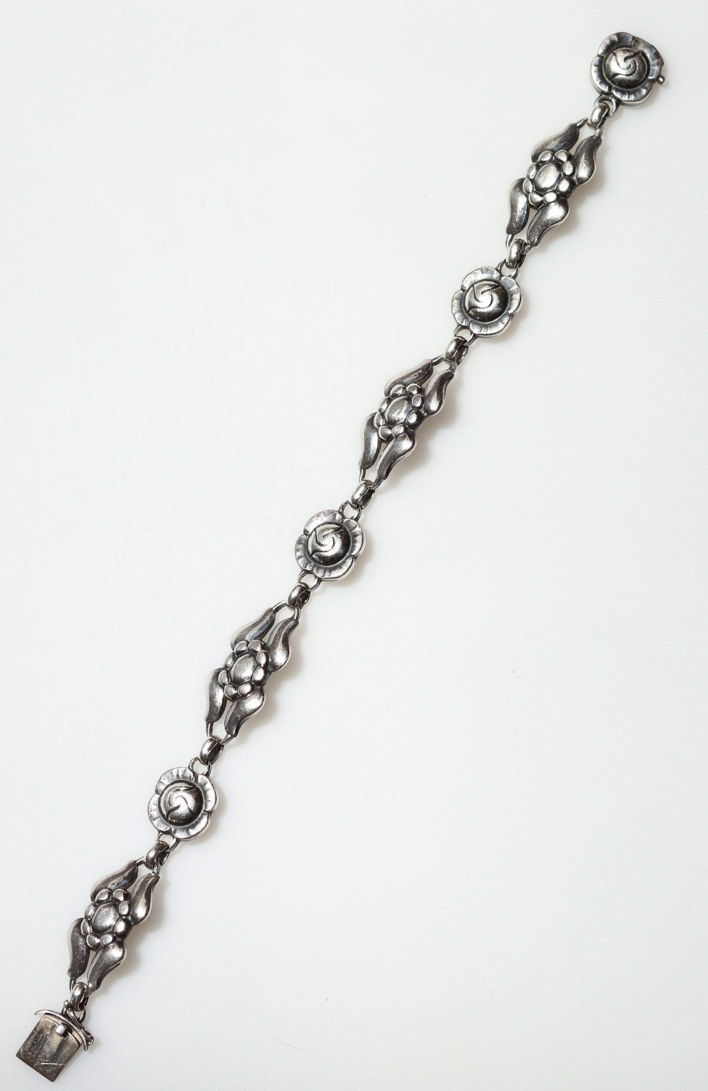 Vintage Georg Jensen Jewelry | Art Nouveau Floral Bracelet 18 - Carmel FSJ