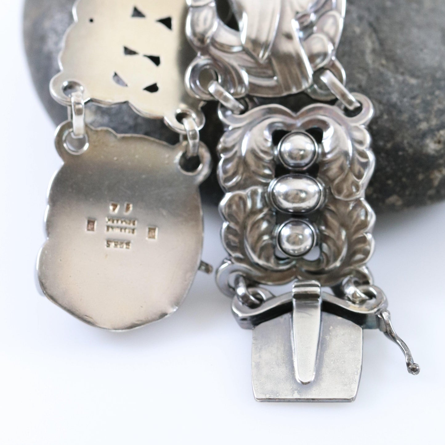 Vintage Georg Jensen Jewelry | Dove and Cabachon Art Nouveau Bracelet 14 - Carmel FSJ