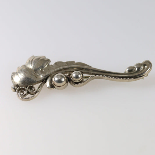 Vintage Georg Jensen Jewelry | Foliat Art Nouveau Brooch 181 - Carmel Fine Silver Jewelry