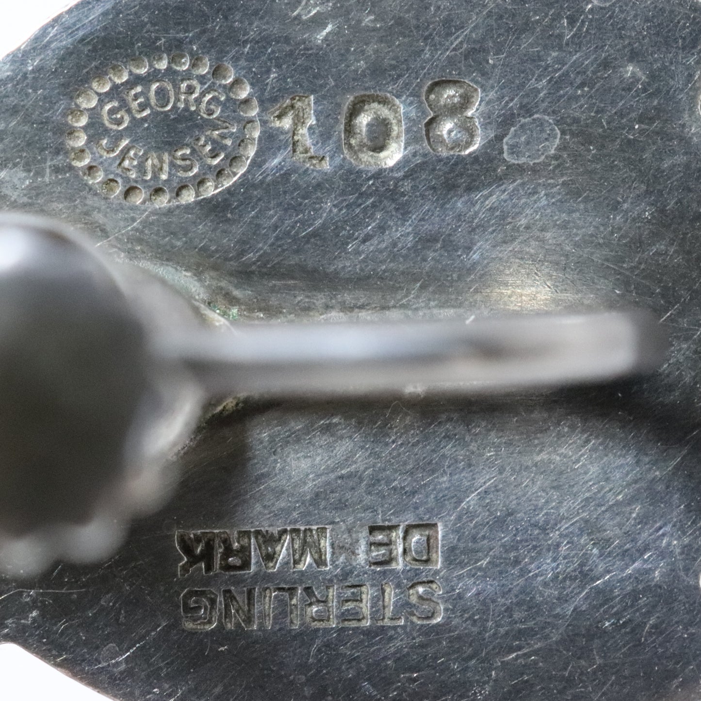 Vintage Georg Jensen Jewelry | Georg Jensen Floral Cabochon Earrings 108 Denmark - Carmel FSJ