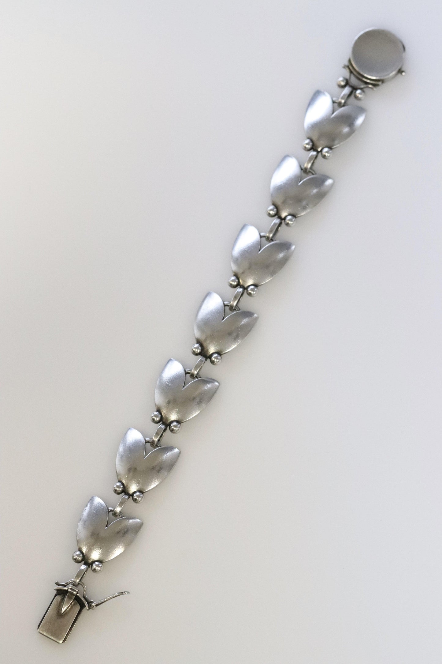 Vintage Georg Jensen Jewelry | Harald Nielsen Tulip Bracelet 93 - Carmel Fine Silver Jewelry