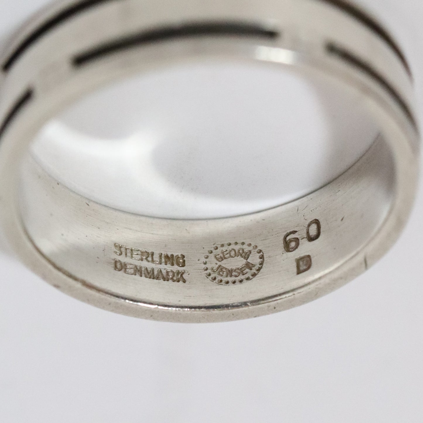 Vintage Georg Jensen Jewelry | Henry Pilstrup Modernist Groove Band Ring 60D Denmark - Carmel FSJ