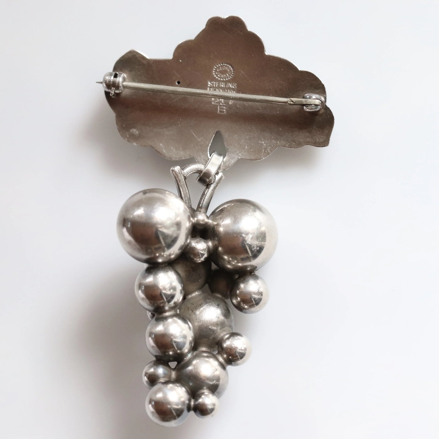 Vintage Georg Jensen Jewelry | Large Grape Brooch 217B Denmark - Carmel Fine Silver Jewelry