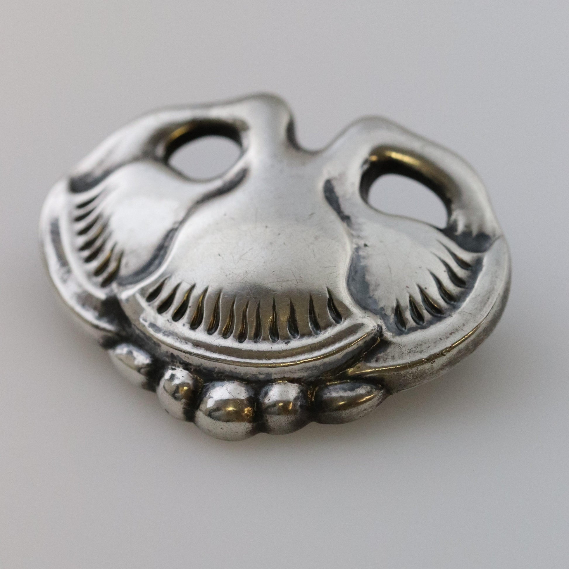 Vintage Georg Jensen Jewelry | Rare Art Nouveau Floral Brooch 29 - Carmel Fine Silver Jewelry