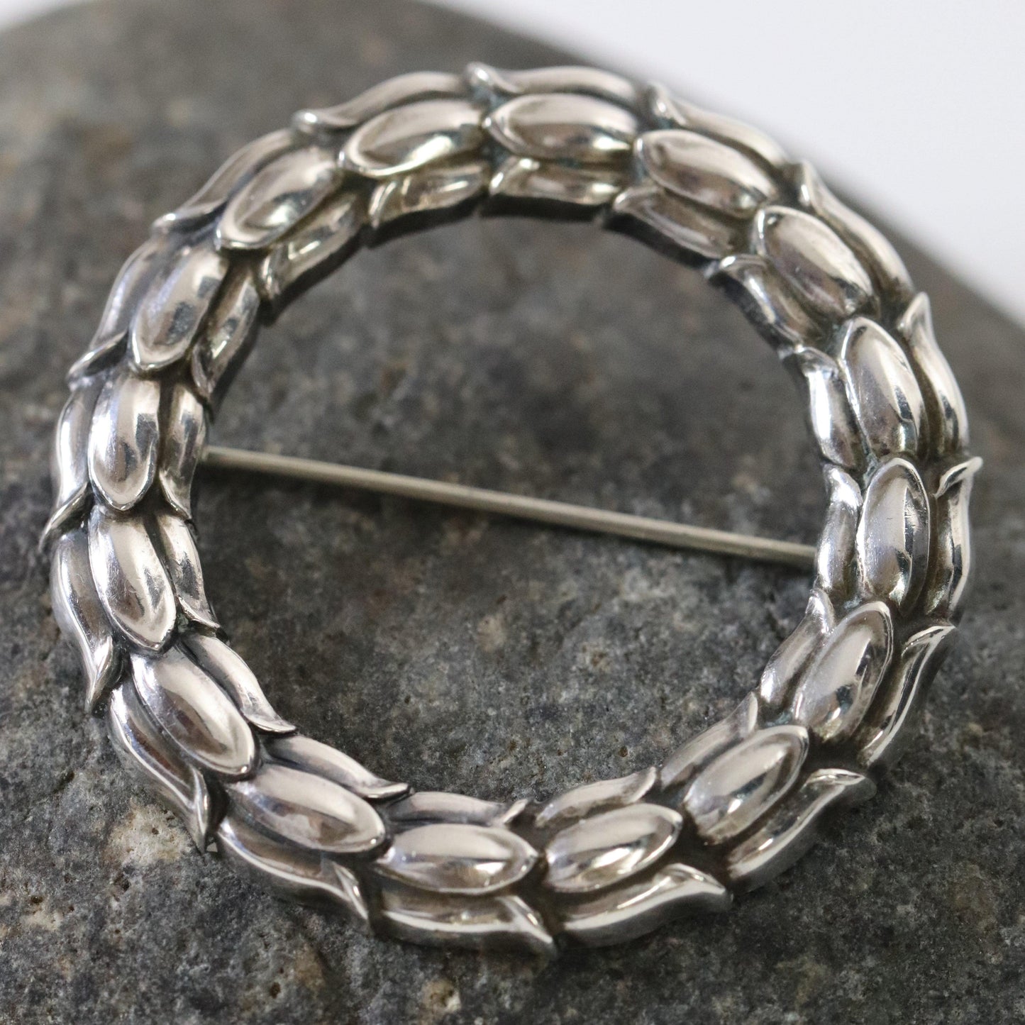 Vintage Georg Jensen Jewelry | Sigvard Bernadotte Laurel Wreath Brooch 301 - Carmel Fine Silver Jewelry