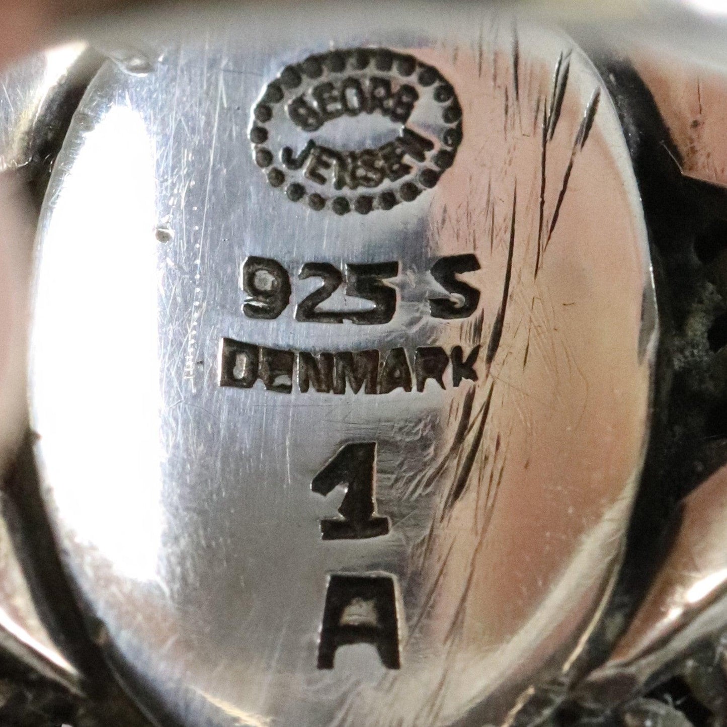 Vintage Georg Jensen Jewelry | Silver Cabochon Ring 1 (US Size 5 1/2) - Carmel FSJ