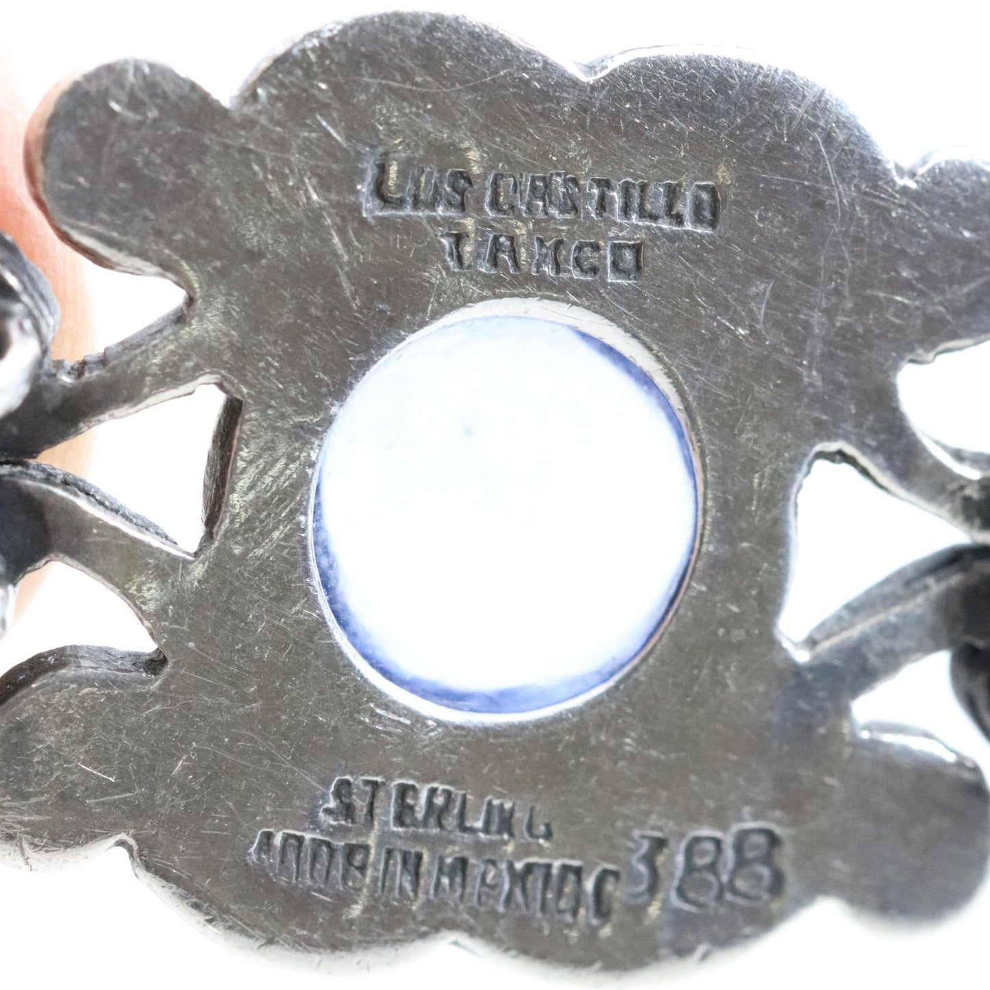 Vintage Los Castillo Taxco Mexican Jewelry | Ornate Blue Glass Bracelet - Carmel FSJ