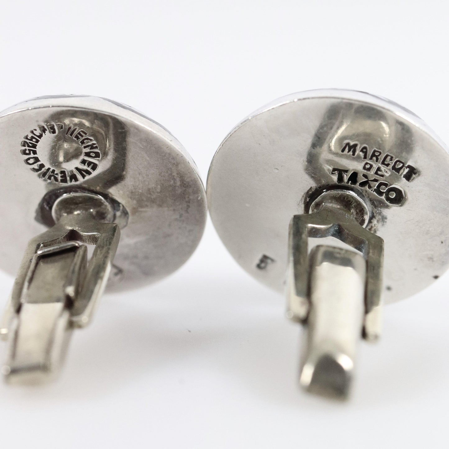 Vintage Margot de Taxco Jewelry | Round Floral Enamel Cufflinks - Carmel FSJ