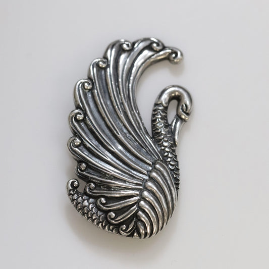 Vintage Margot de Taxco Mexican Jewelry | Ornate Swan Brooch - Carmel Fine Silver Jewelry