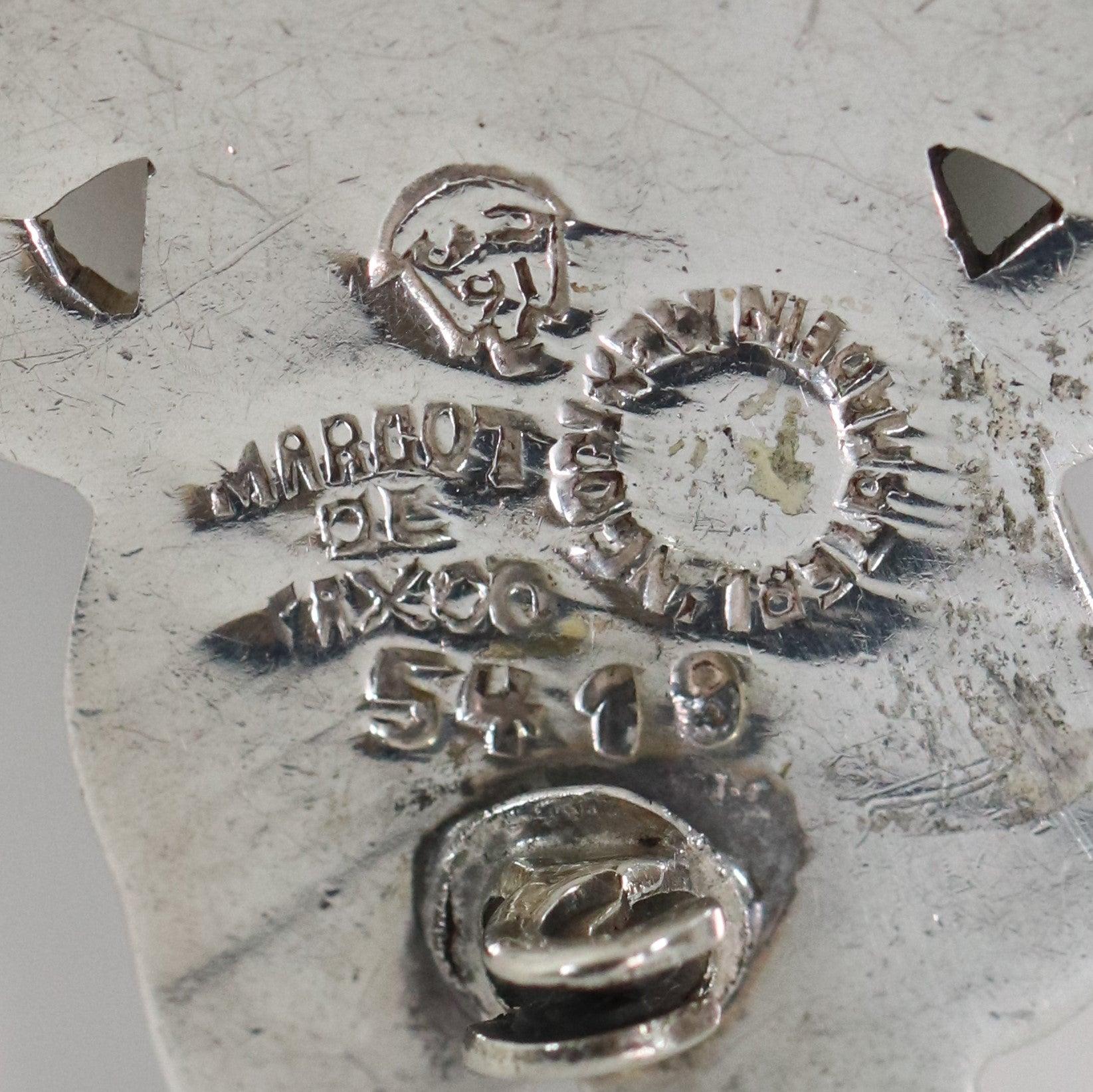 Vintage Margot de Taxco Silver Mexican Jewelry | Indigenous Man Enamel Pin - Carmel Fine Silver Jewelry