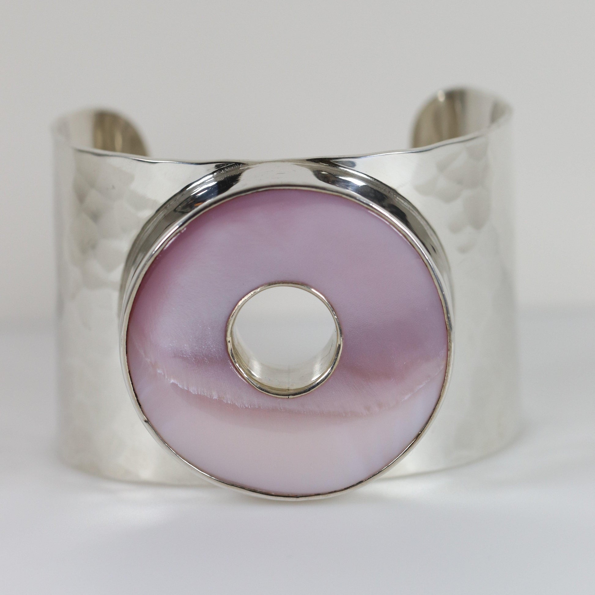 Vintage Modernist Silver Jewelry | Shell Handcrafted Statement Bracelet - Carmel Fine Silver Jewelry