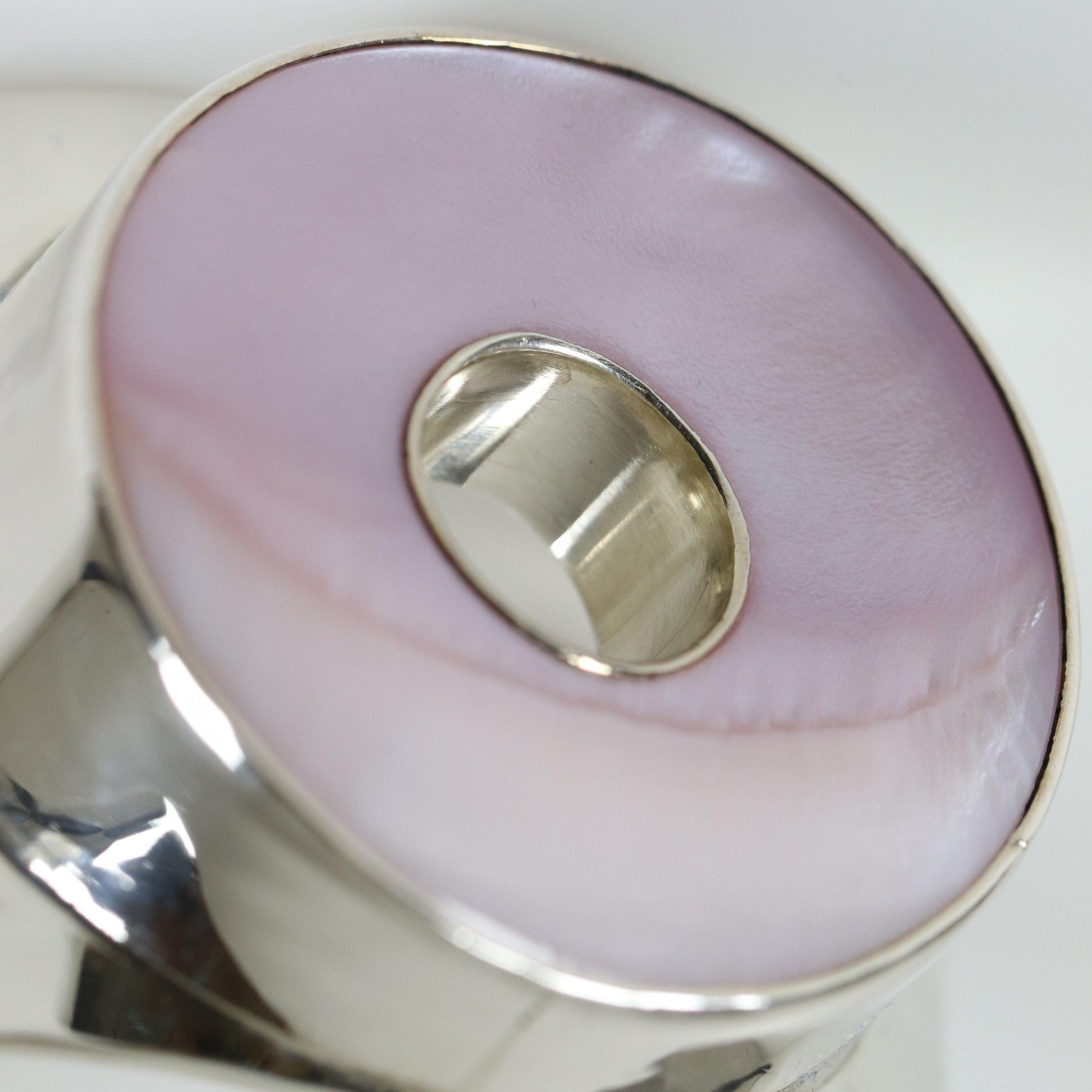 Vintage Modernist Silver Jewelry | Shell Handcrafted Statement Bracelet - Carmel Fine Silver Jewelry