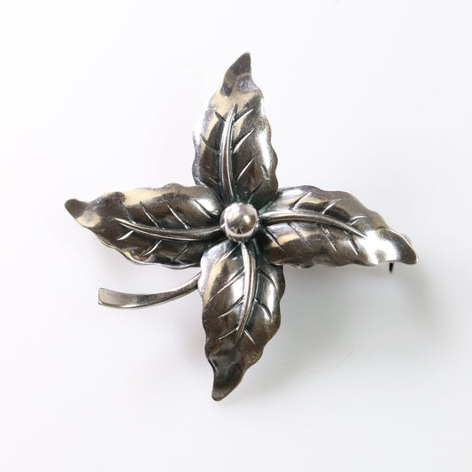 Vintage NE From Sterling Silver Jewelry | Floral Holly Berry Brooch - Carmel Fine Silver Jewelry