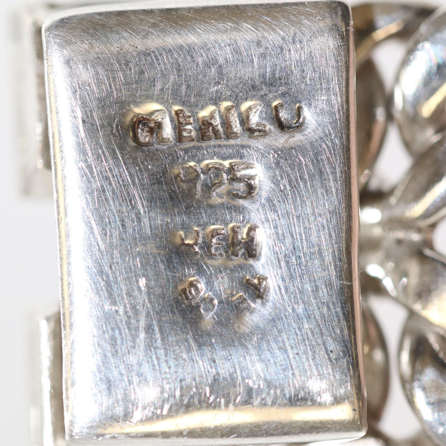 Vintage Rodolfo Espinoza Taxco Silver Mexican Jewelry | Heavy Mid-Century Double Curb Bracelet - Carmel Fine Silver Jewelry