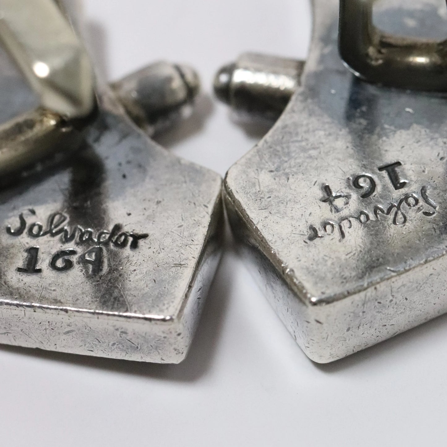 Vintage Salvador Teran Jewelry | Chunky Abstract Cufflinks 164 Mexico - Carmel Fine Silver Jewelry