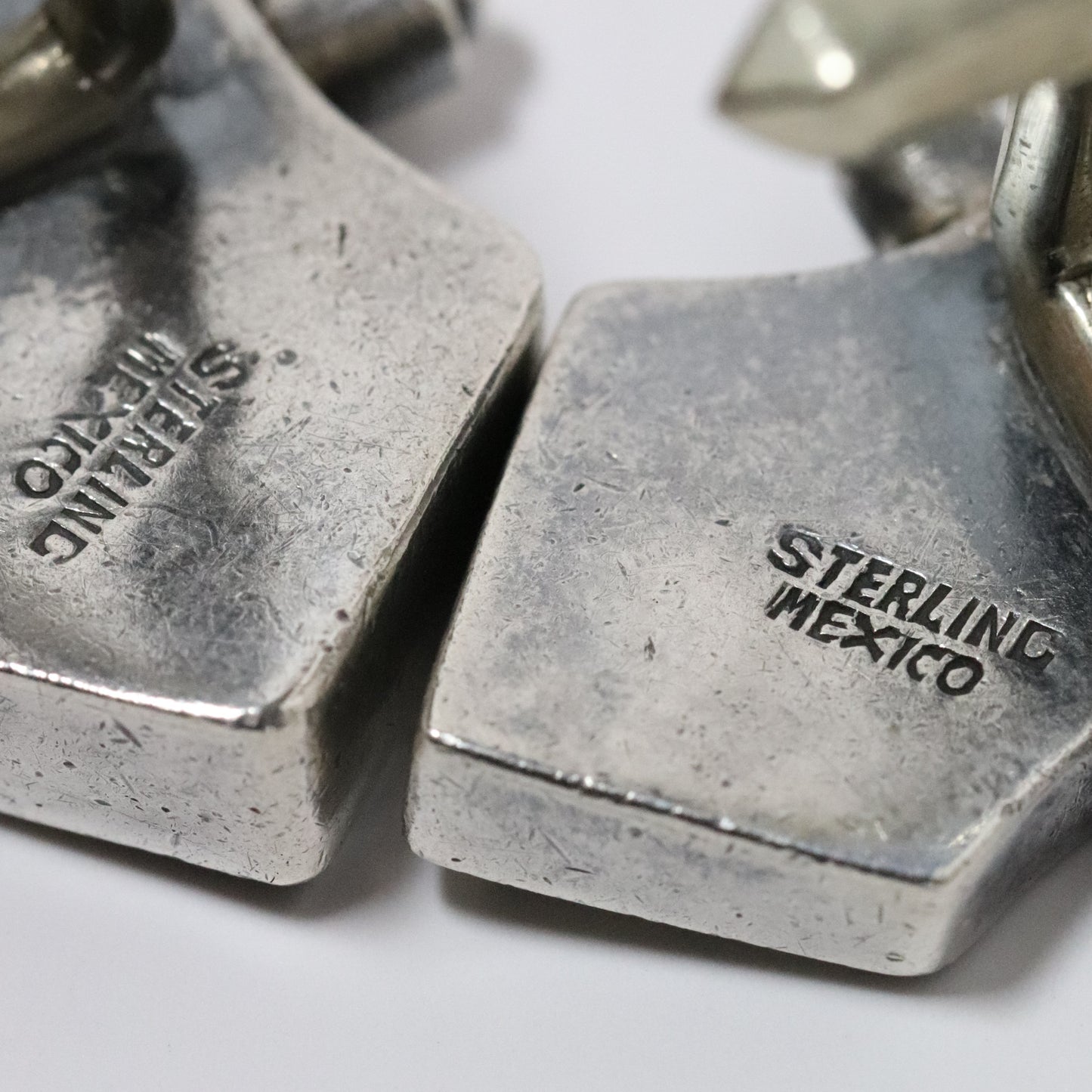 Vintage Salvador Teran Jewelry | Chunky Abstract Cufflinks 164 Mexico - Carmel FSJ