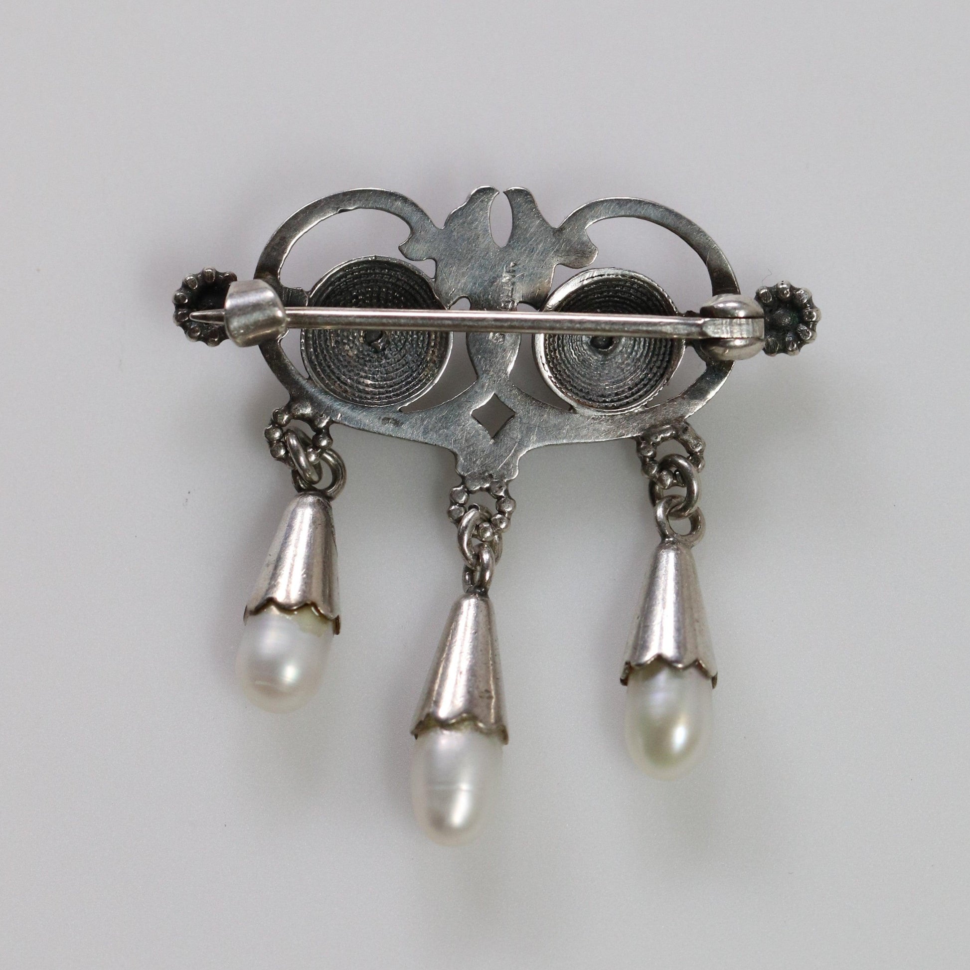 Vintage Silver Jewelry | Art Nouveau Seed Pearl Brooch - Carmel Fine Silver Jewelry