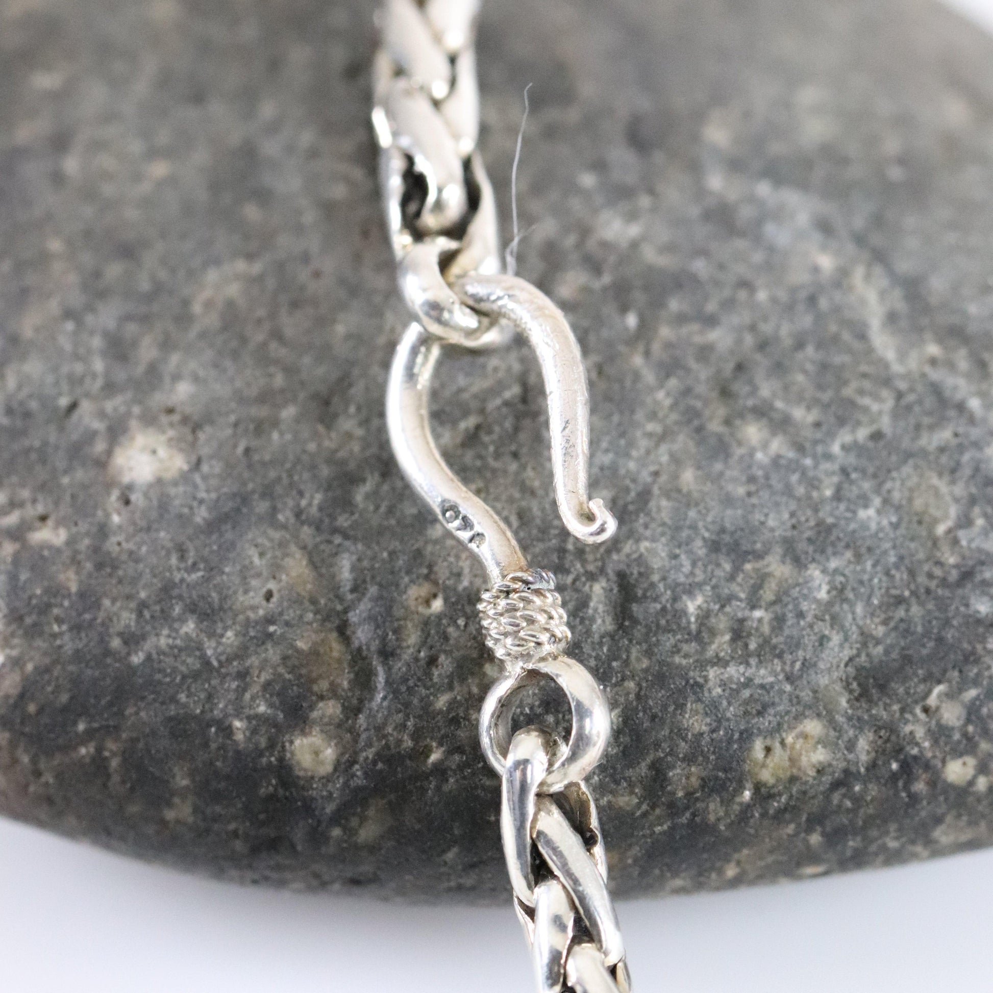 Vintage Silver Jewelry | Byzantine Chain Link Necklace 16" 4mm - Carmel Fine Silver Jewelry