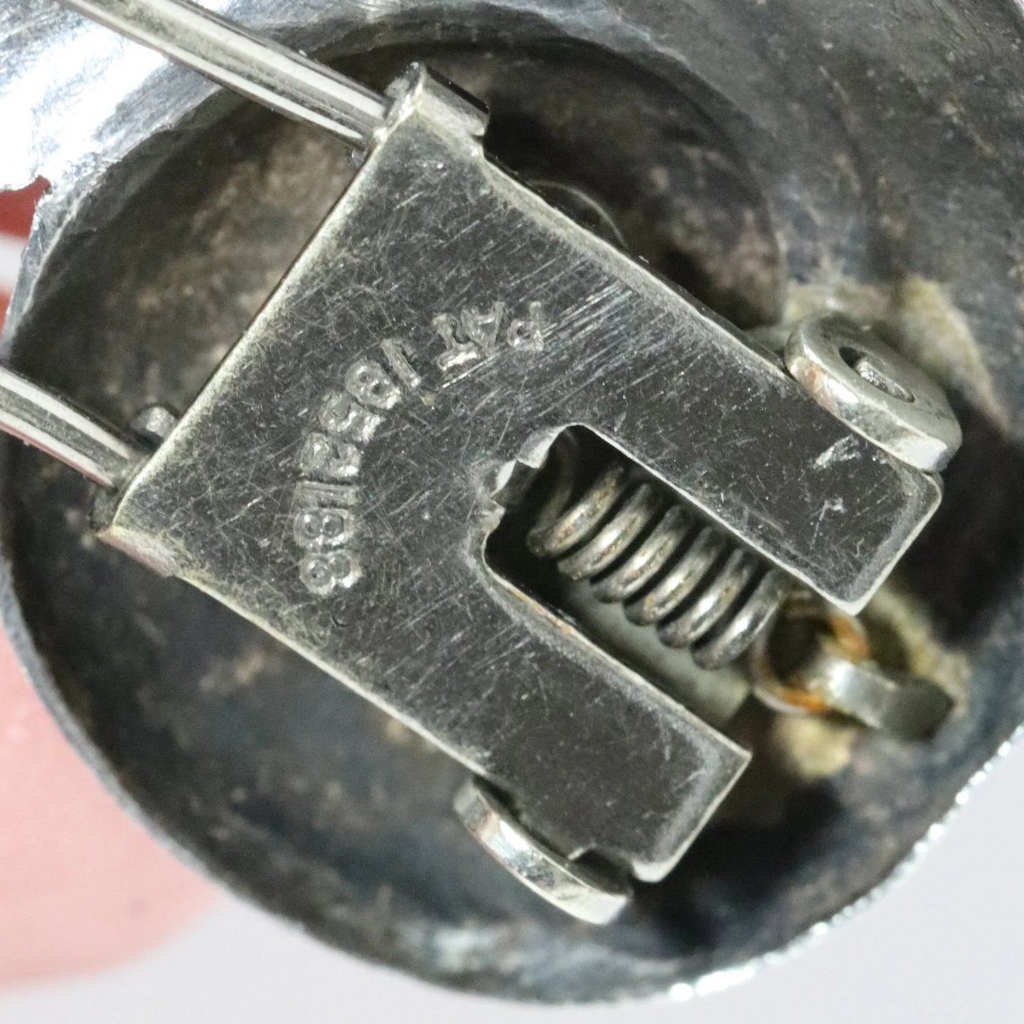 Vintage Silver Jewelry | Hammered Scandinavian Style Sterling Brooch with Bead Detail - Carmel Fine Silver Jewelry