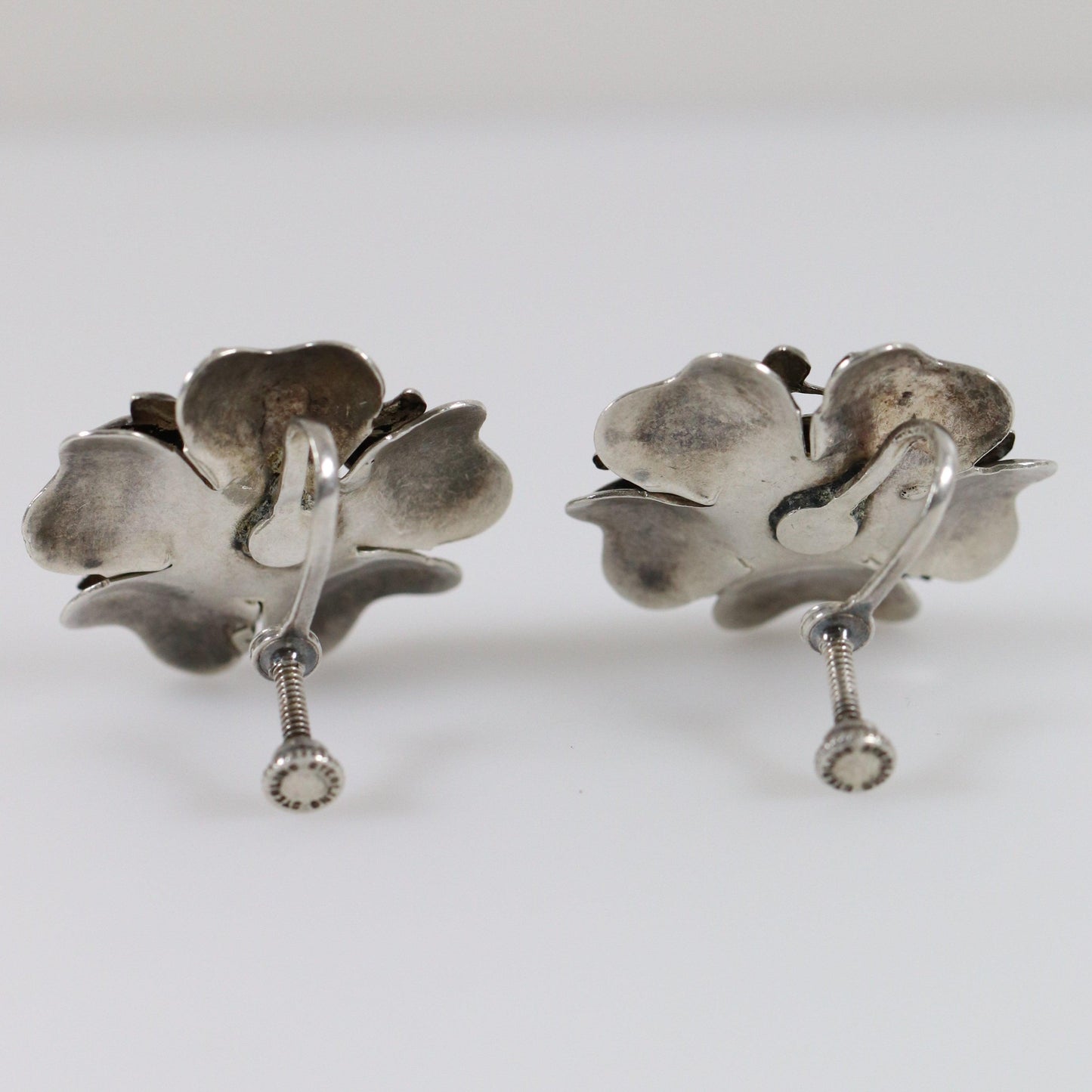 Vintage Silver Jewelry | Ornate Delicate Floral Earrings - Carmel FSJ