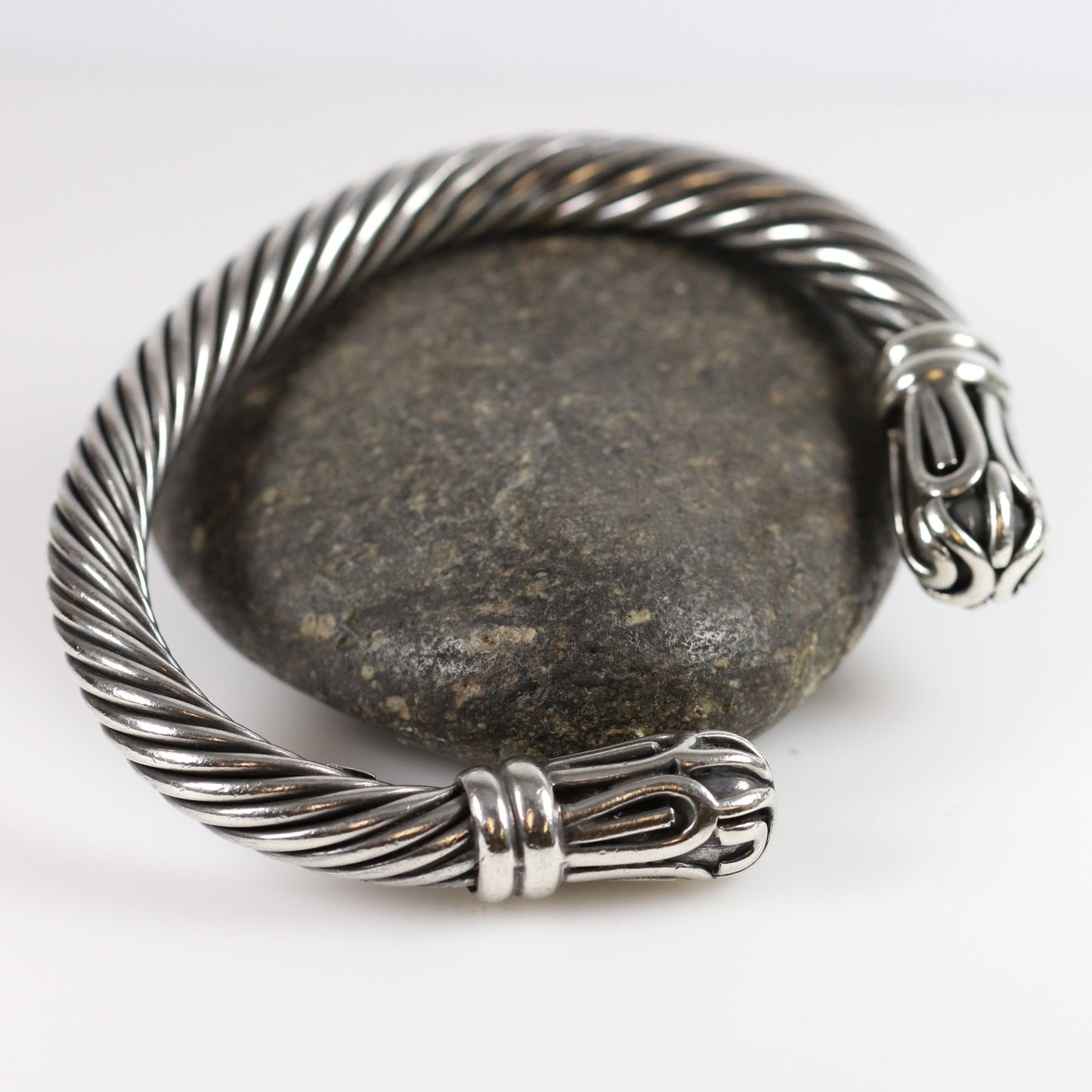 Vintage Silver Jewlry | Heavy Twisted Cuff Bracelet - Carmel FSJ